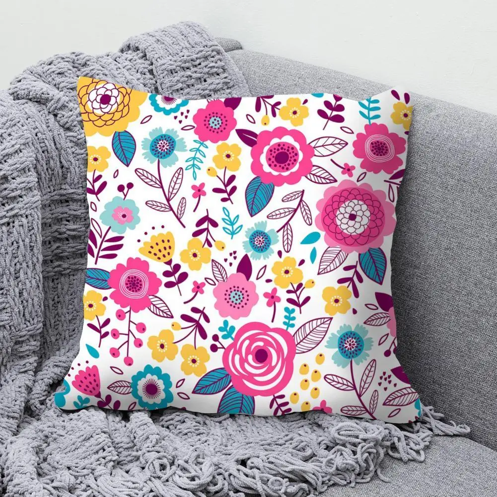 

Easy to Clean Polyester Floral Print Pillow Case Household Supplies