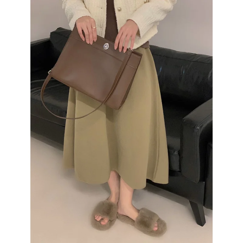 New Arrival Genuine Leather Tote Bags for Women Brands Designer Retro Female Shoulder Bag Simple Crossbody Bags Large Capacity