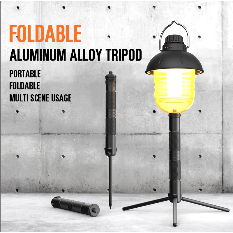 New Arrival Foldable Tripod Stand Aluminum Alloy Portable Ultralight Brandreth Universal Photography Holder Camping Lamp Rack