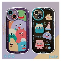 creative colour graffiti cartoon cute monster cover for iphone 11 12 13 pro x xr xs max shockproof phone case iphone 13 case