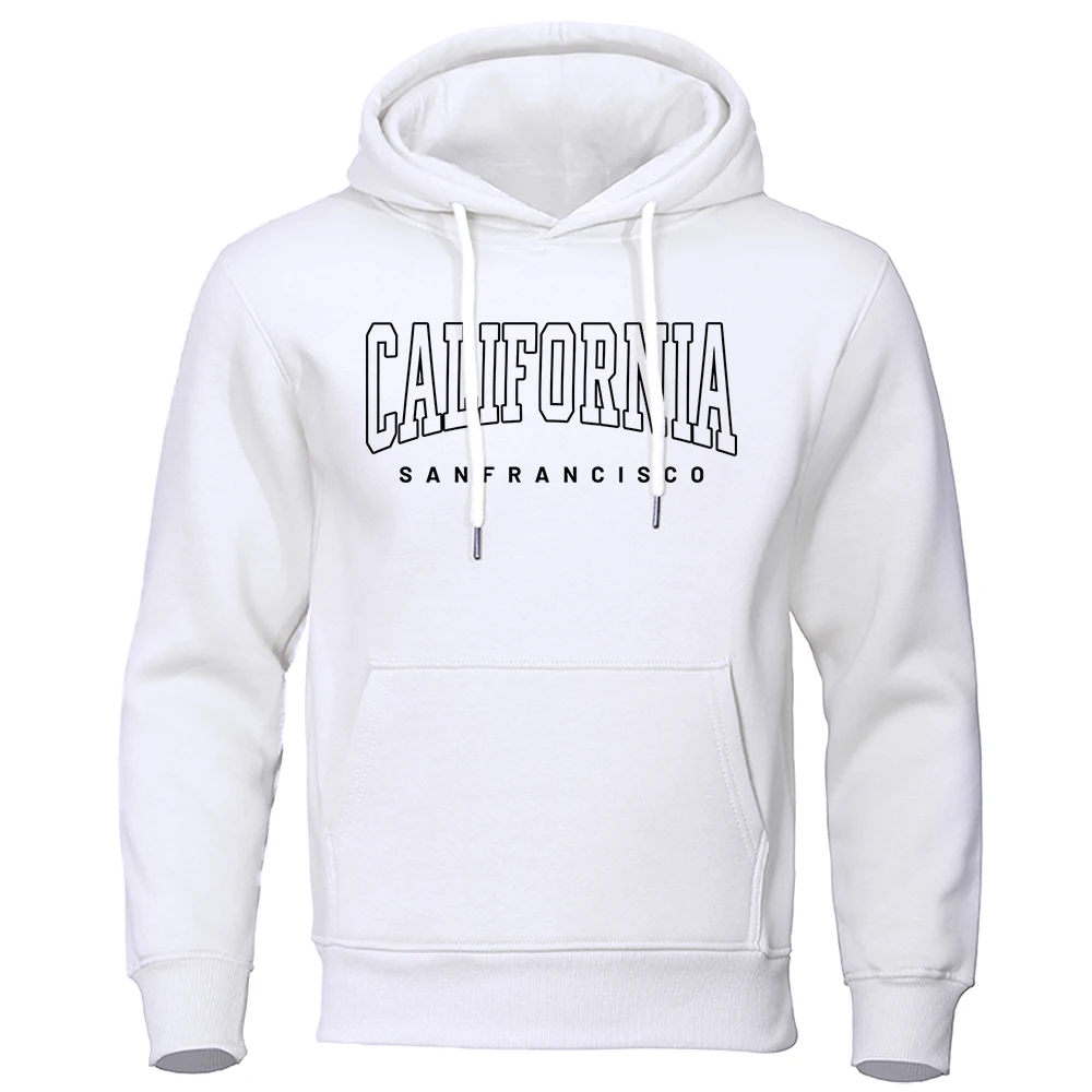 

Sanfrancisco, California Usa City Letter Hoodies Men Personality Pocket Streetwear Hip Hop Pullover Clothes Fleece Warm Hoody
