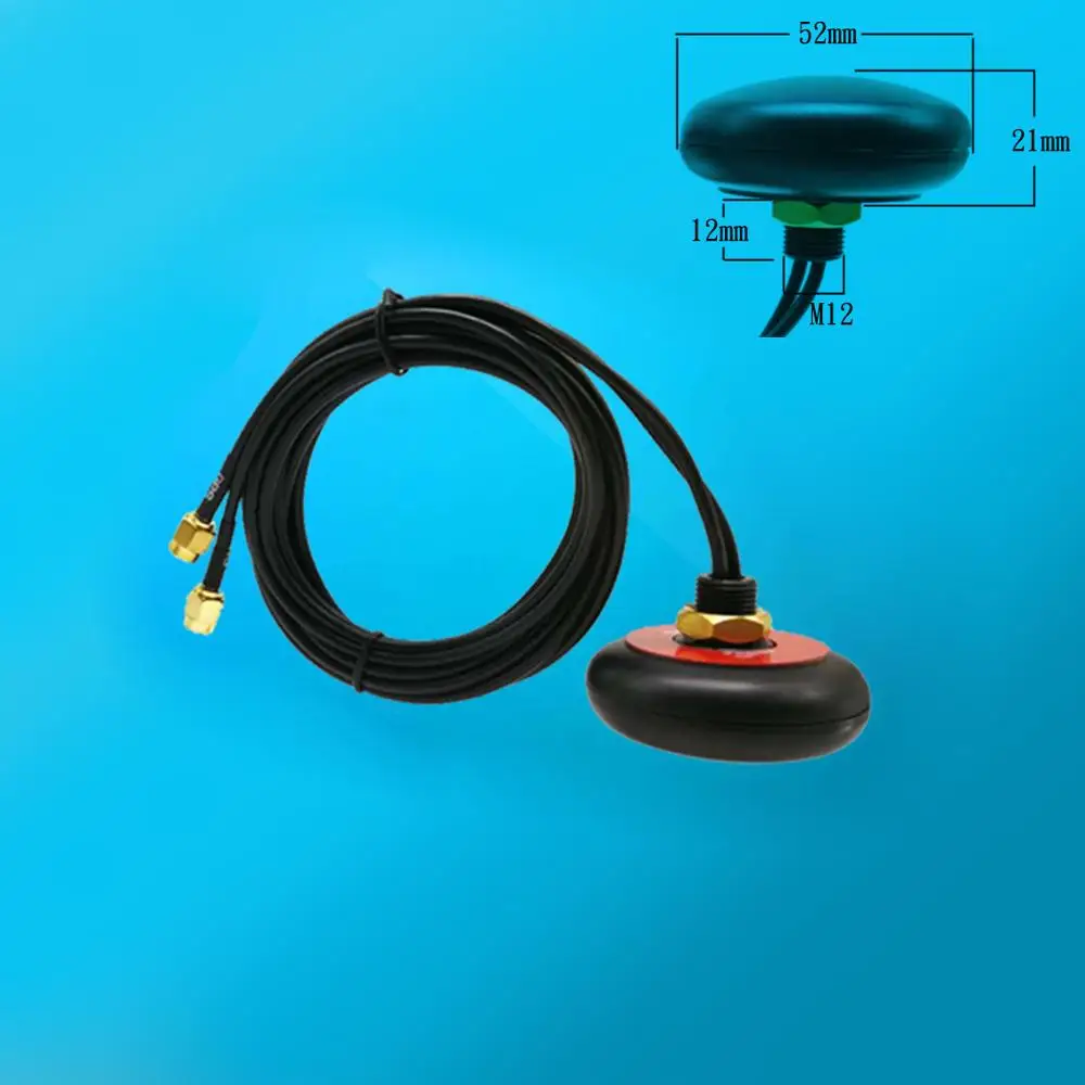Combined UFO Antenna GPS Active+4G/GSM Antenna With Nut Extension Cable SMA Male Connector