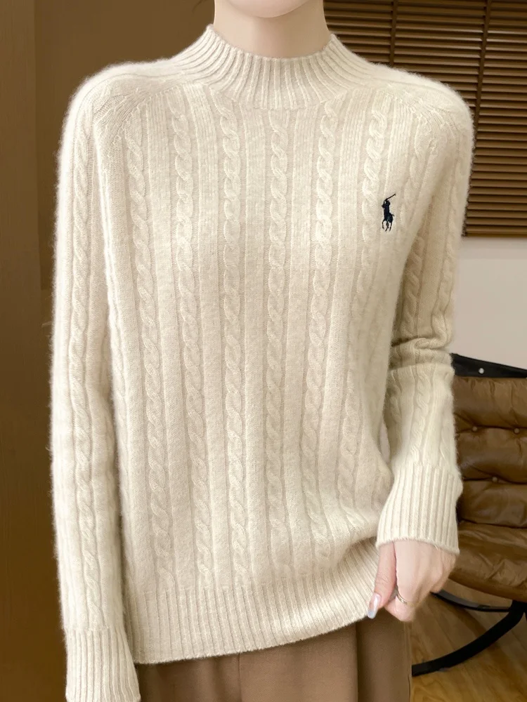 Осенне-зимняя утолщенная одежда первого линии шерстяная вязаная базовая рубашка