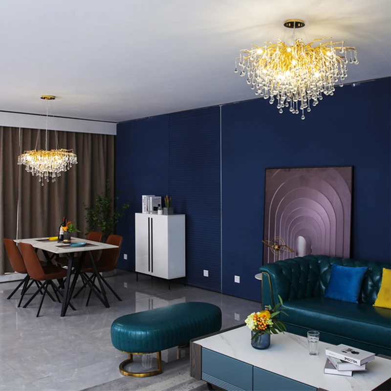 

Modern LED Crystal Chandelier Living Room LOFT Hotel Light Fixtures for Celling Chandelier Villa Interior Decoration HangLamp