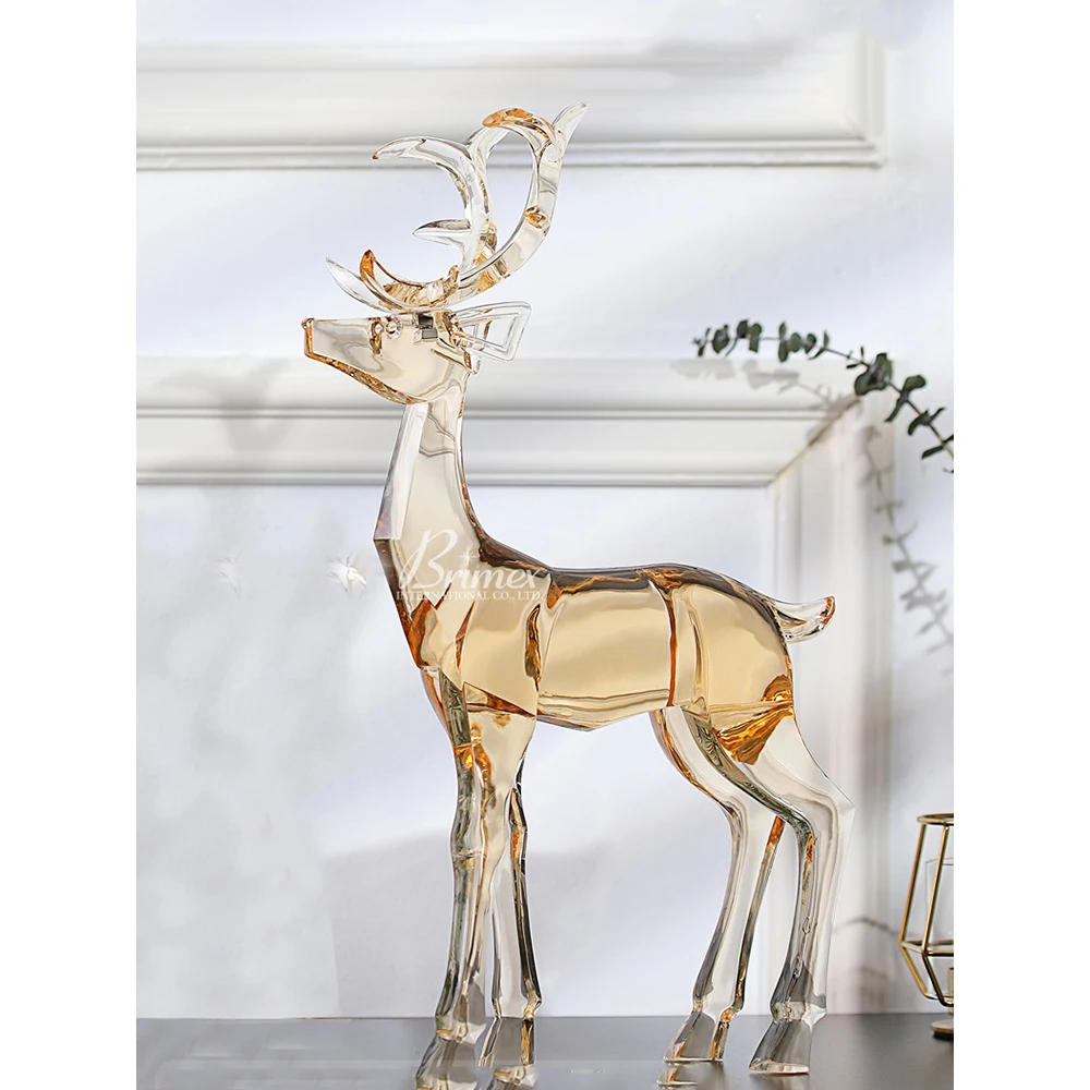 

Deer Sculpture Acrylic Crystal Deer Transparent Statue Modern Home Decoration Living Room Decoration Desk Accessories Gifts