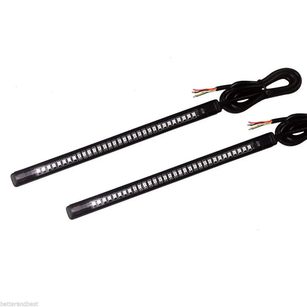 Фото Гибкая светодиодная лента 32SMD 3528 красного цвета, водонепроницаемая, универсальная, для стоп-сигналов, габаритных огней, подсветки номерного знака мотоциклов, квадроциклов и автомобилей №2