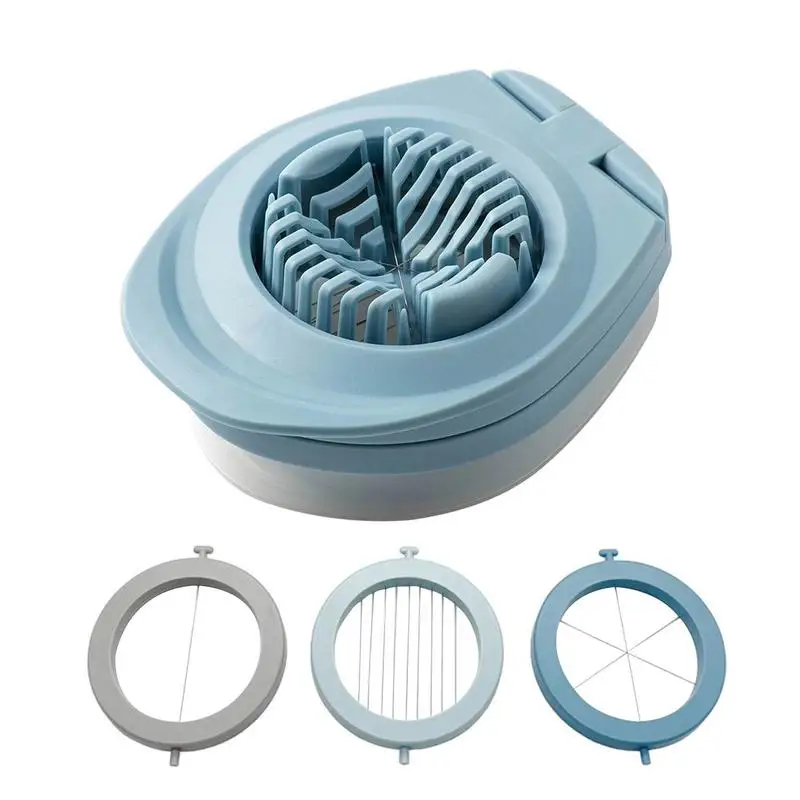 

3-in-1 Boiled Egg Slicer Egg Cutter Divider Splitter Cut Egg Device Stainless Steel Wire Slicer For Salad Sandwich Lunch Sushi