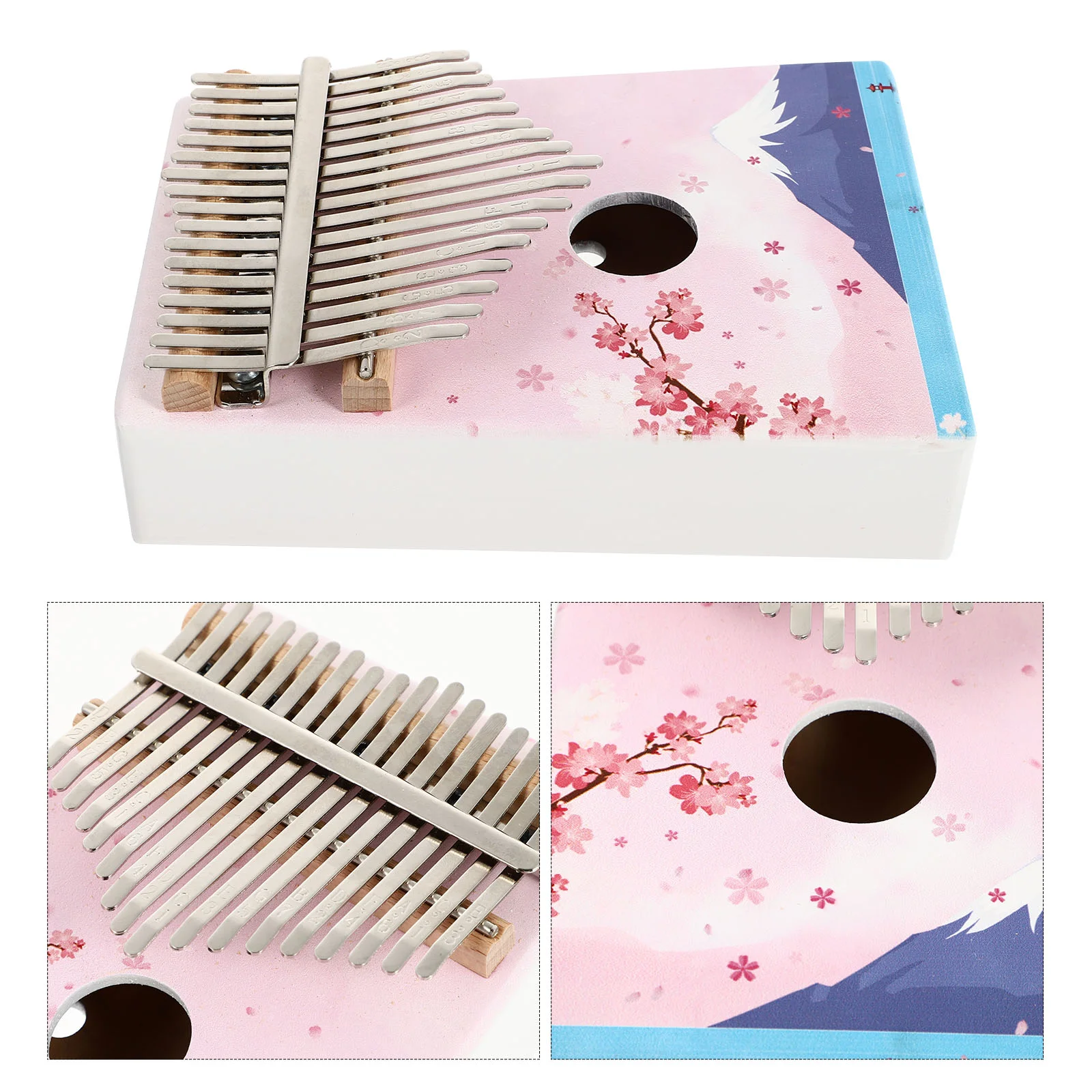 

1 Set Thumb Piano Oriental Pattern Round Hole Thumb Piano )