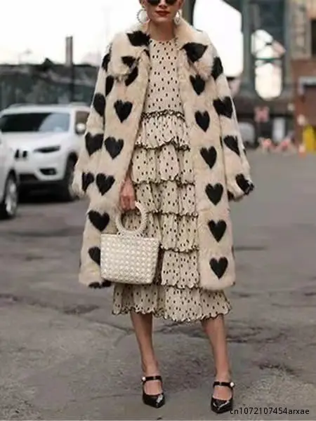 

Winter Extra thick Faux Fur Coat Fashion Leopard Print Hipster Loose Mink Velvet Lapel New Coat Jackets for Women