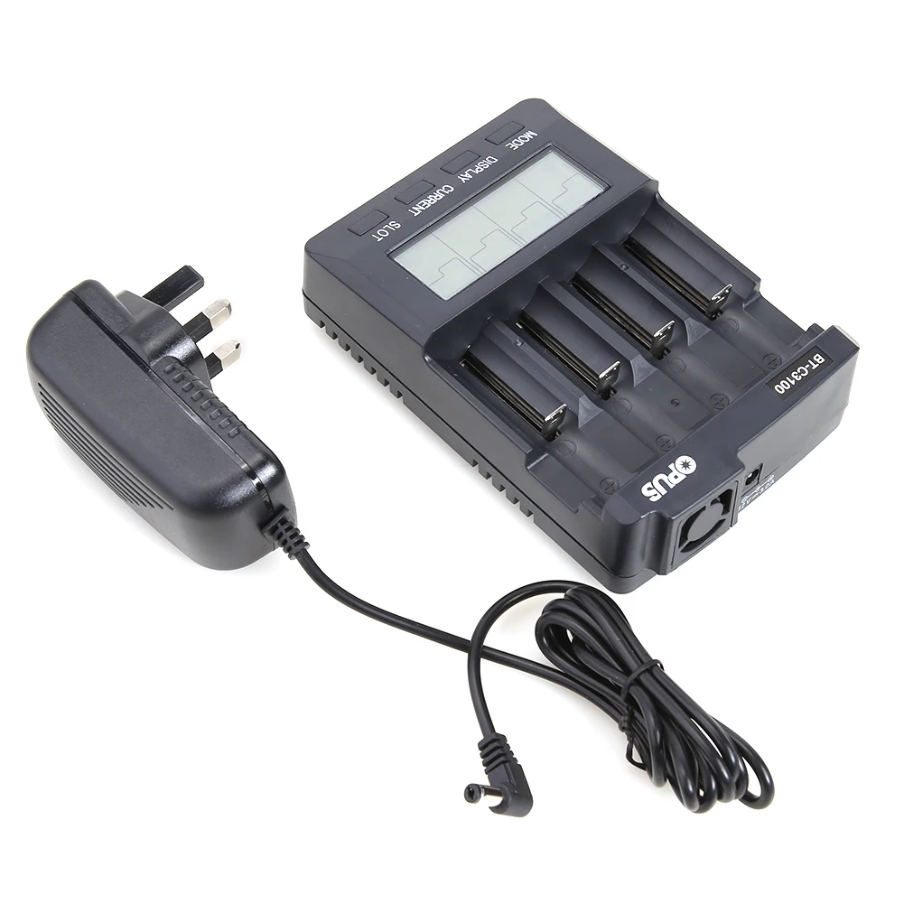 

BT-C3100 V2.2 Smart Chargers Display Screen 4-Slot Charge Capacity Test 4 Working Modes Short-circuit Protection for Home Office