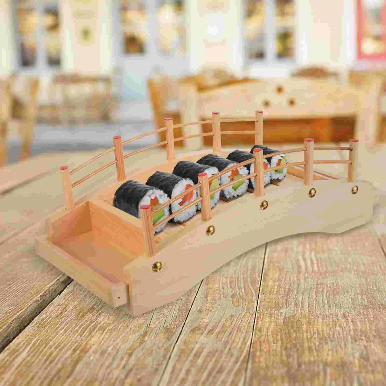 

Sushi Bridge Desserts Sashimi Serving Plate Practical Board Wood Appetizer Plates