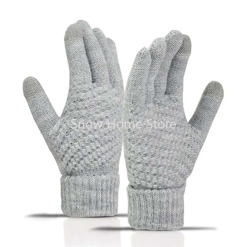 

Gloves Men's And Women's Winter Thermal Gloves With Pineapple Print And Fleece Thickened Cycling Knitted Touch Screen Wool