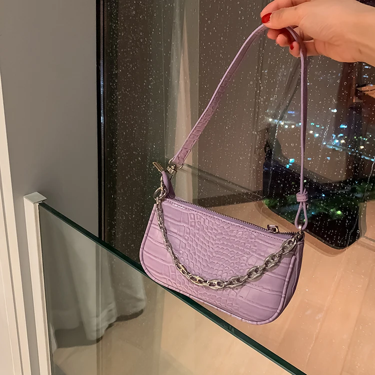 2022 Trend Crocodile Pattern Luxury Designer Handbag Messenger Chain Armpit Shoulder Small Crossbody Bags Women's Bag