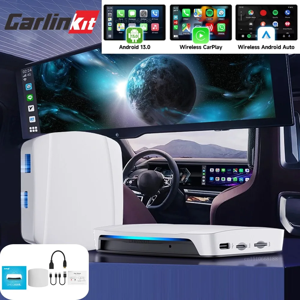 Carlinkit UHD TV приставка Android 13 0 Qualcomm 8-ядерный беспроводной CarPlay и Авто адаптер
