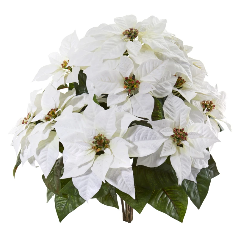 

24in. Poinsettia Artificial Plant (Set of 2), White