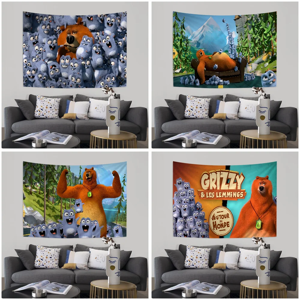 G-Grizzy A-And T-L-Lemmings аниме гобелен искусство научная фантастика комната домашний