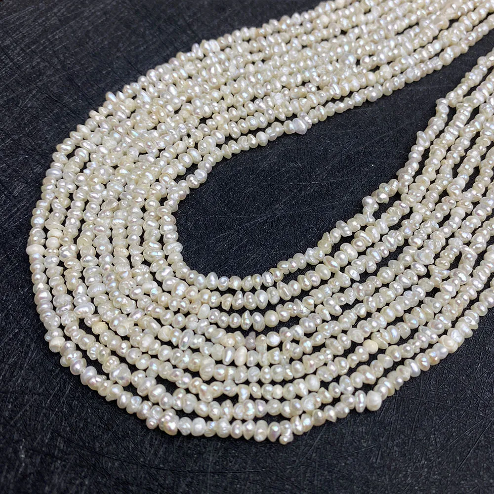 A Grade Natural Freshwater Pearl Small Flat Beads 3-4mm Charm Fashion Making DIY Necklace Earrings Bracelet Jewelry Accessories