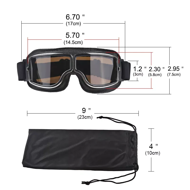 

Herorider Universal Vintage Motorcycle Goggles Motorbike Scooter Biker Glasses Helmet Goggles Foldable