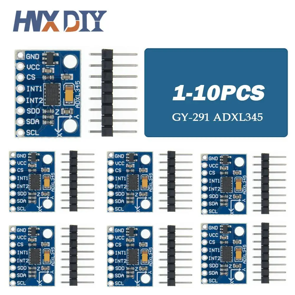 

1-10PCS GY-291 ADXL345 digital three-axis acceleration of gravity tilt module IIC/SPI transmission In stock