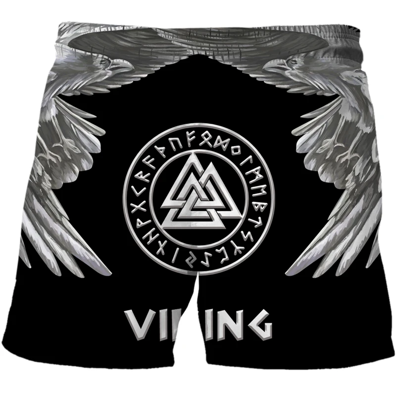 

Шорты мужские пляжные быстросохнущие, повседневные свободные короткие штаны с принтом, стиль викингов, летние дышащие, для пар