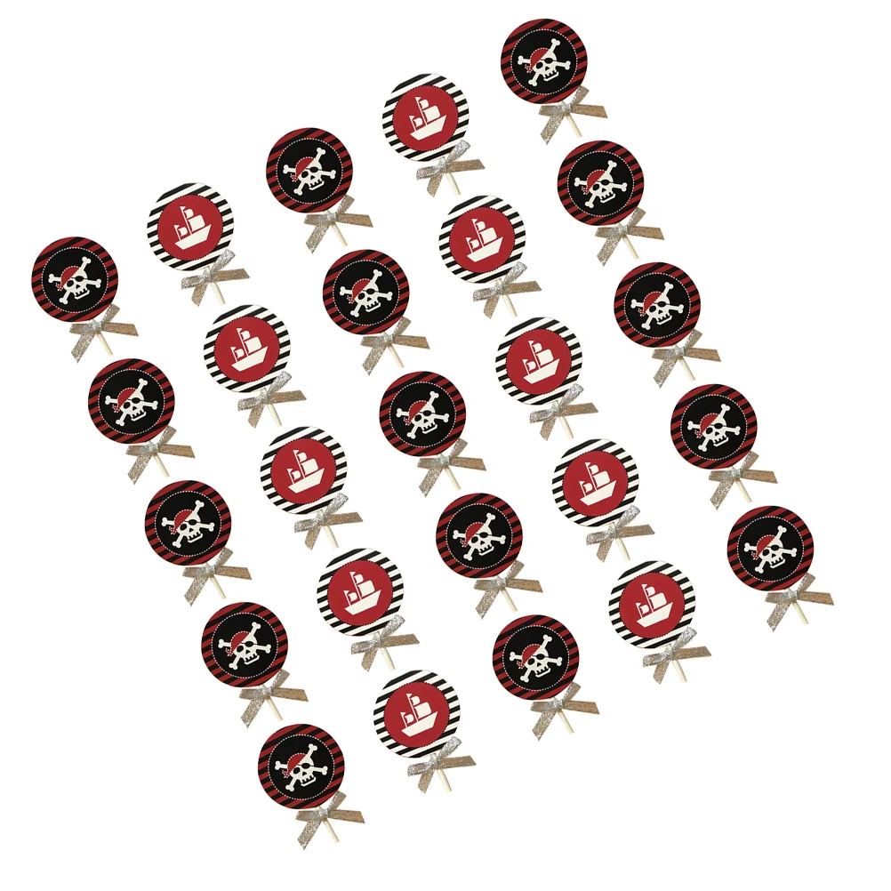 

25pcs Cupcake Topper Dessert Toppers Pirate Cake Party Favors