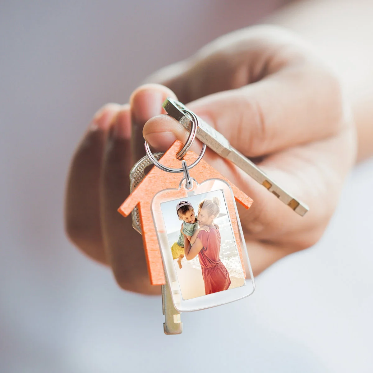 Серебряный брелок ULTNICE пустая вставка для ключей фоторамка акриловая