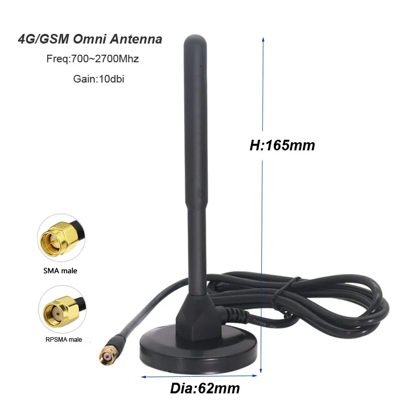 Long Range 4G LTE GSM 3G Internal Copper Omni Antenna Lte External WiFi SMA  N male BNC TNC Aerial For Router Magnetic Botton