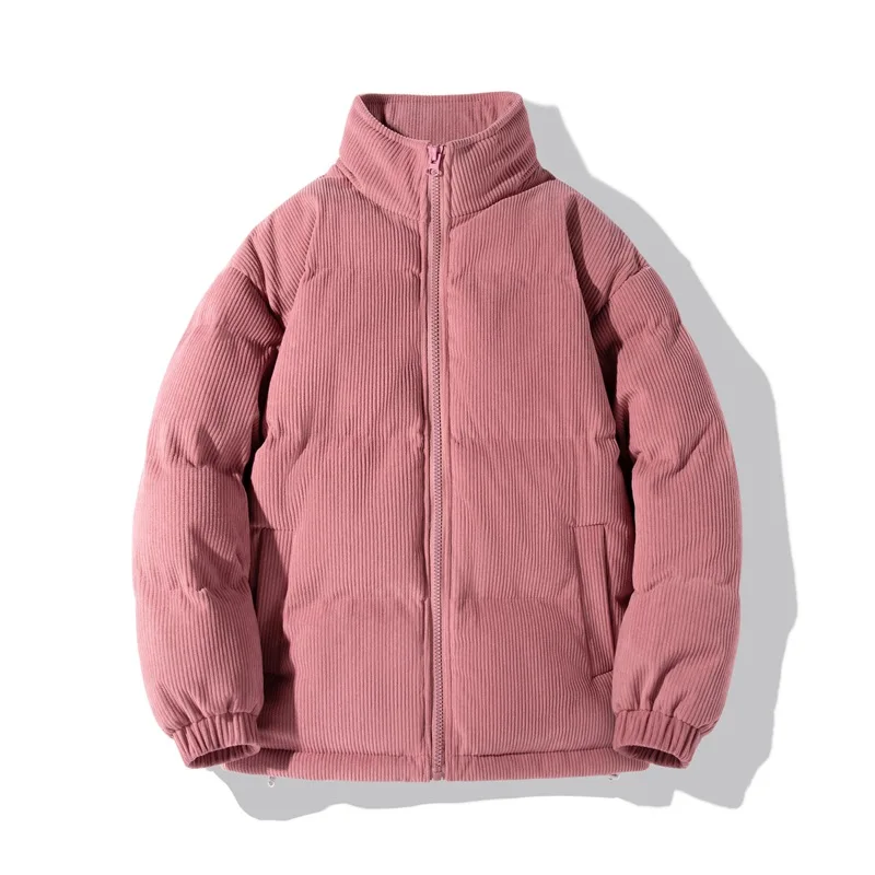 Winter 2022 New Windproof Stand Collar Solid Color Simple Cotton Clothing Youth Thick Warm Coat Fashion Men's Wear