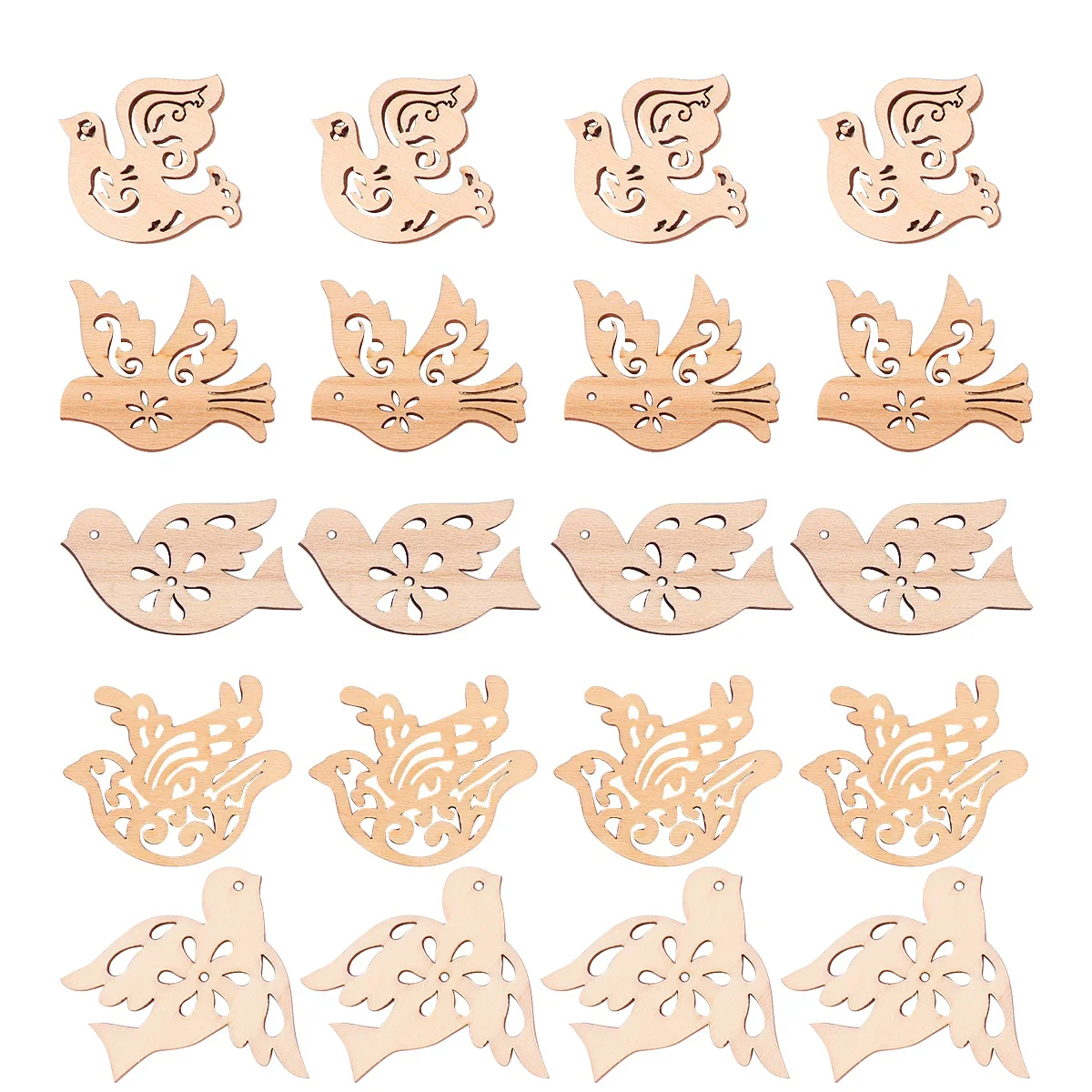 

Bird Wooden Diy Birds Wood Cutouts Slices Toy Chip Embellishments Unfinished Craft Cutout Painting Crafts Shapes Flower Graffiti