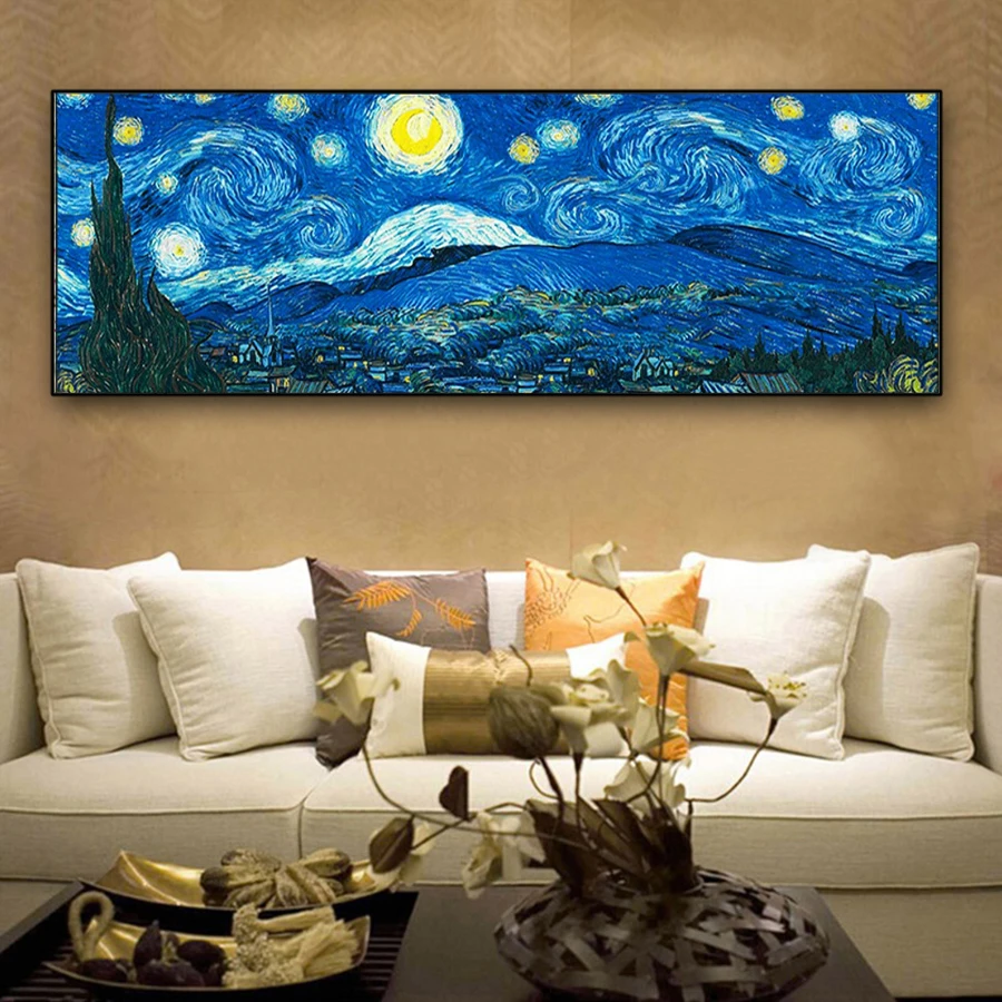 

Starry Night Paintings By Van Gogh 5D Diy Diamond Painting Full Square Round Diamond Mosaic Embroidery Rhinestones Home Decor