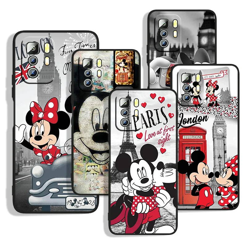 

Mickey Minnie Travel Phone Case For Xiaomi Redmi Note 11E 11T 11S 10T 10S 9S 9T 8T 7 Pro Plus Lite Max Black Cover