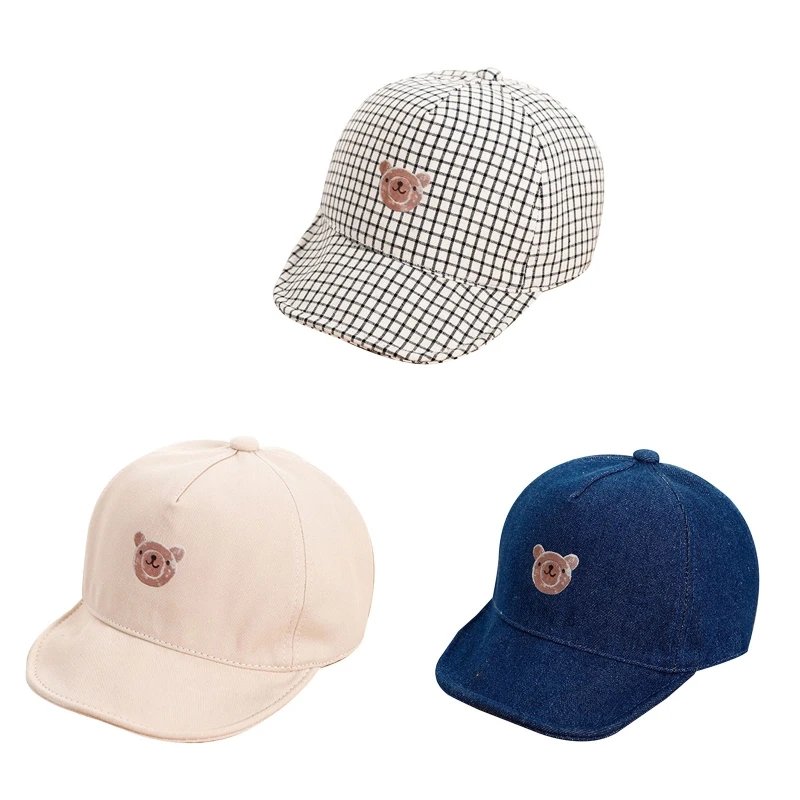 

Cute Bear Baby Hat Spring Summer New Soft Cotton Newborn Baseball for Boy Girl Outdoor Toddler Sun Hat Hand Washed