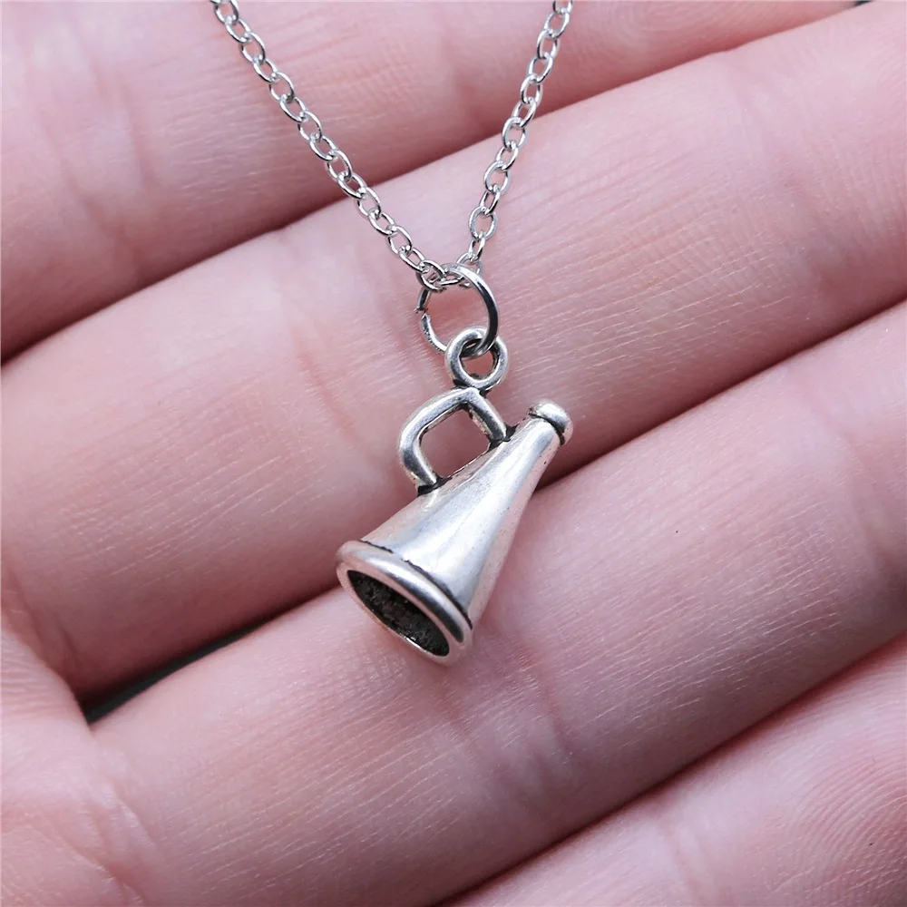 Прямая поставка, ожерелья под старину серебряного цвета с объемным динамиком 15x9x9 мм, короткая цепь-чокер, ожерелья