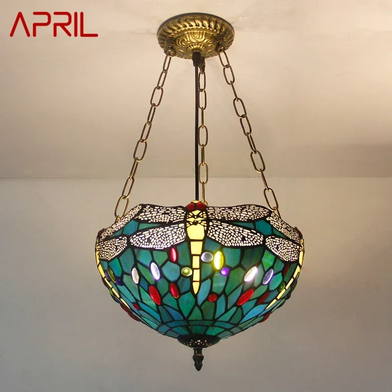 АПРЕЛЬ Тиффани Подвесной Светильник Светодиодный Ретро Творчество Гостиная