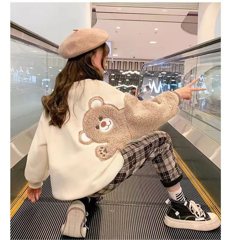 Children's Sweatshirt Baby Boys Girls Clothing Full Sleeve Pullover Toddler Sweater Kids Autumn Hoodies Clothes Bear Outerwear