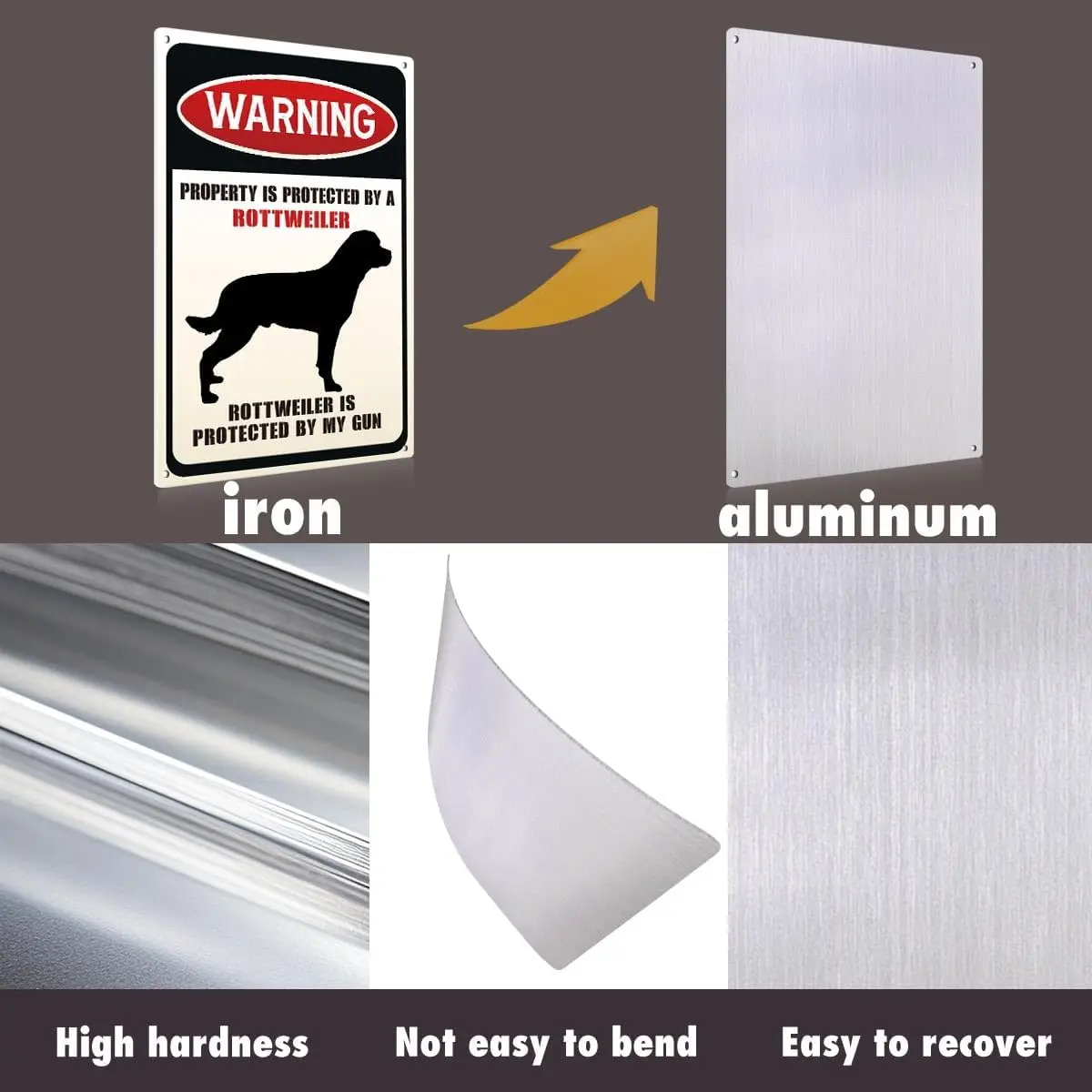 Lumnum Plte 760 Забавная собака Wrnng Metl lumnum Sgns Property s Protected By Rottweler Decortve Plques для женщин Fmly Fre