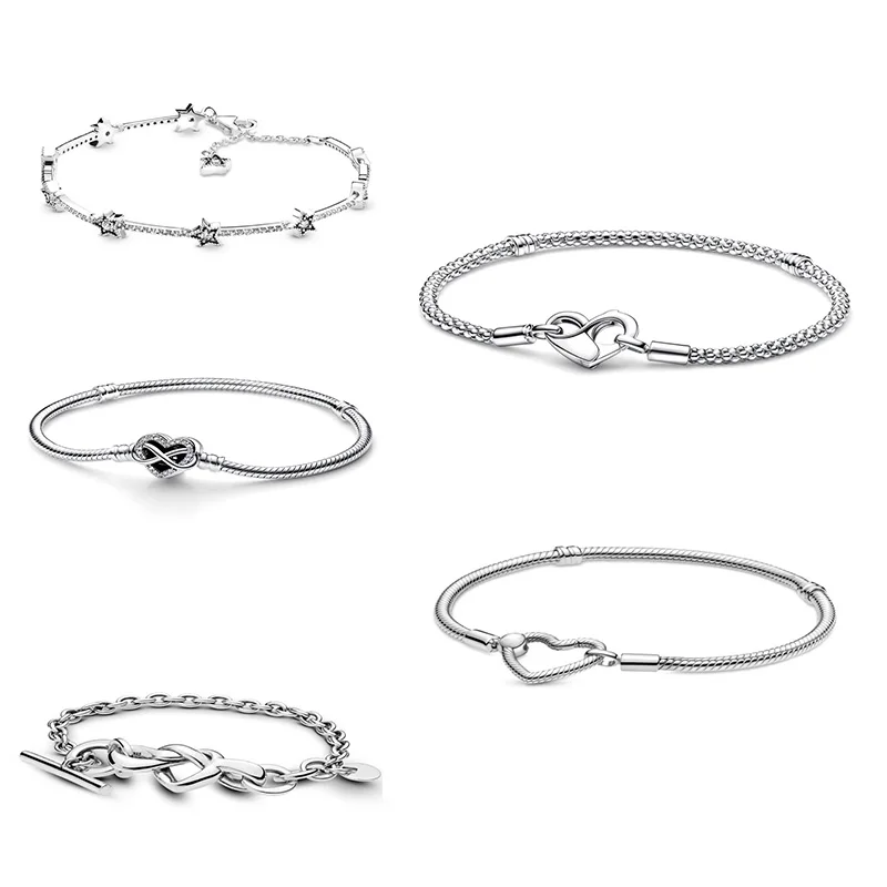 

Pandora 925 silver fashion star love bracelet DIY beads