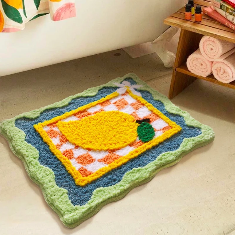 

Ворсовый Ковер с фруктами, шикарный настенный пушистый аккуратный ковер, коврик для ванной из манго, мягкий теплый безопасный впитывающий н...