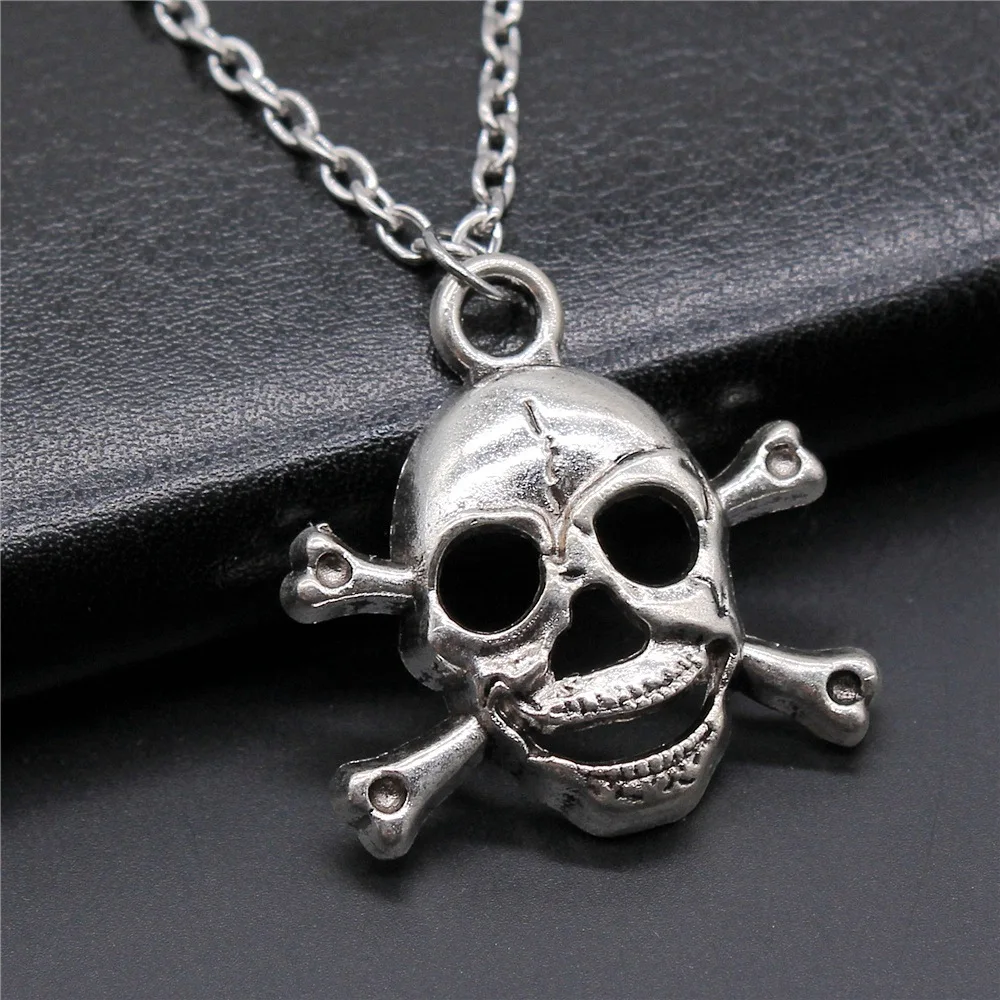 

Цепочка с подвеской в виде черепа для мужчин и женщин, винтажное ожерелье под античное серебро, длинная цепь, модные ювелирные аксессуары, ...