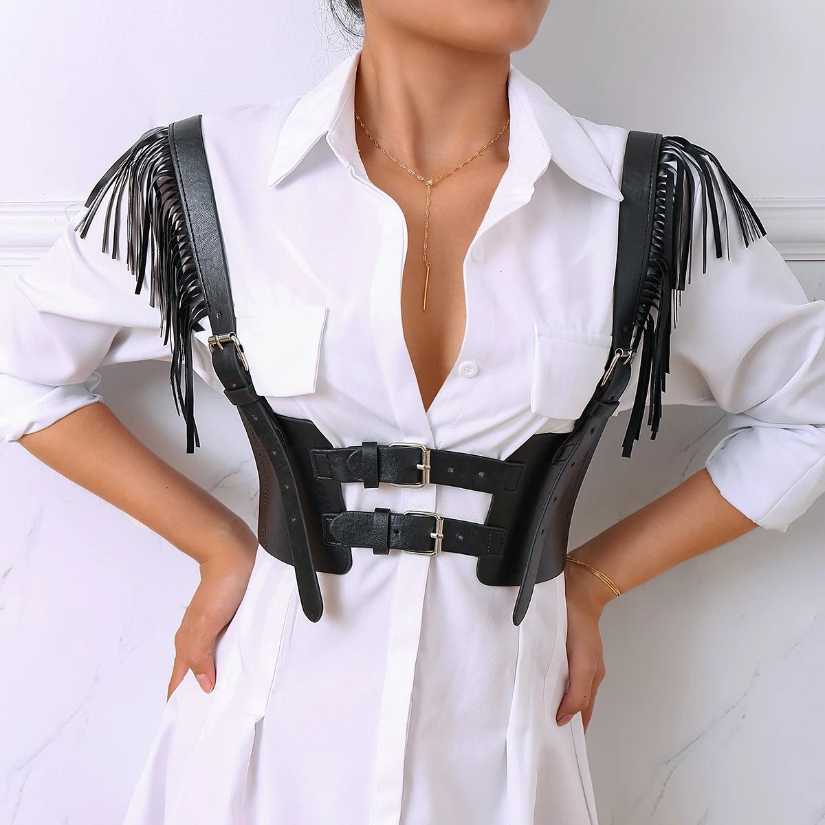 Sexy Women Leather Belt Female Slim Body Bondage Cage Punk Harness Waist Straps Suspenders Fashion Belt Accessories