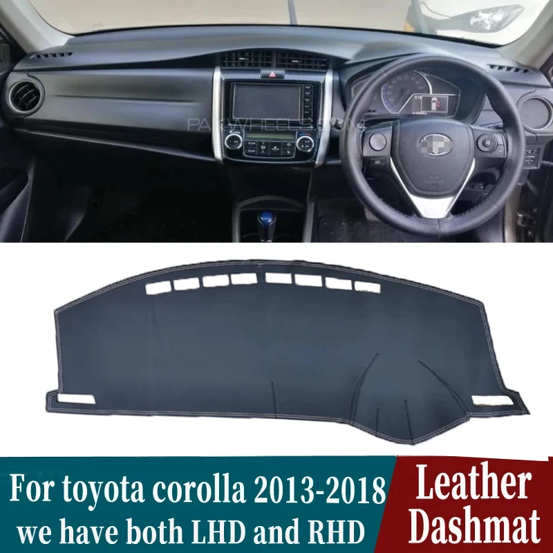 

Leather Dashmat Dashboard Cover Pad Dash Mat Carpet Car-Styling Accessories for Toyota Corolla Axio Altis Fielder 2013-2018 RHD