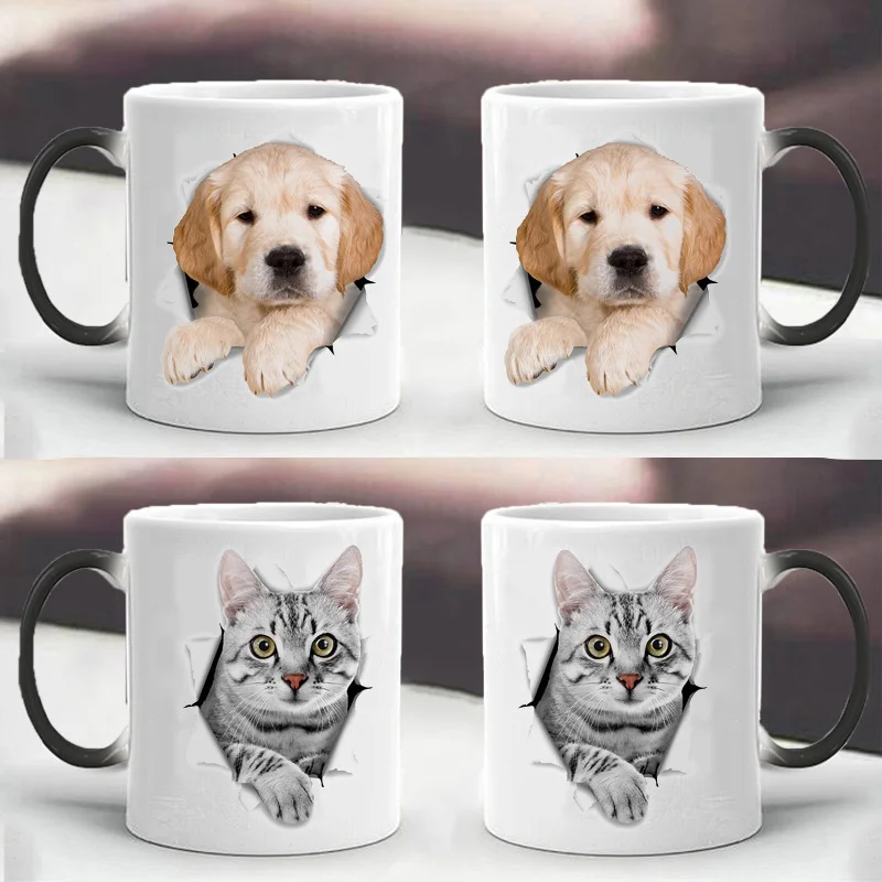 Креативная индивидуальная керамическая кружка милая чашка с изменением цвета