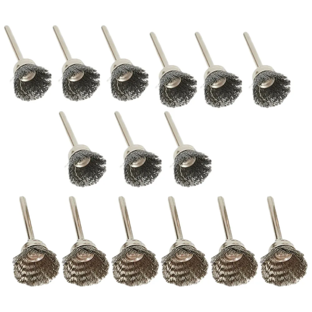 

15pcs 15mm Stainless Steel Wire Cup Wheel Brushes Polishing Brush For Rotary Tool Metal Rust Removal Polishing Brush