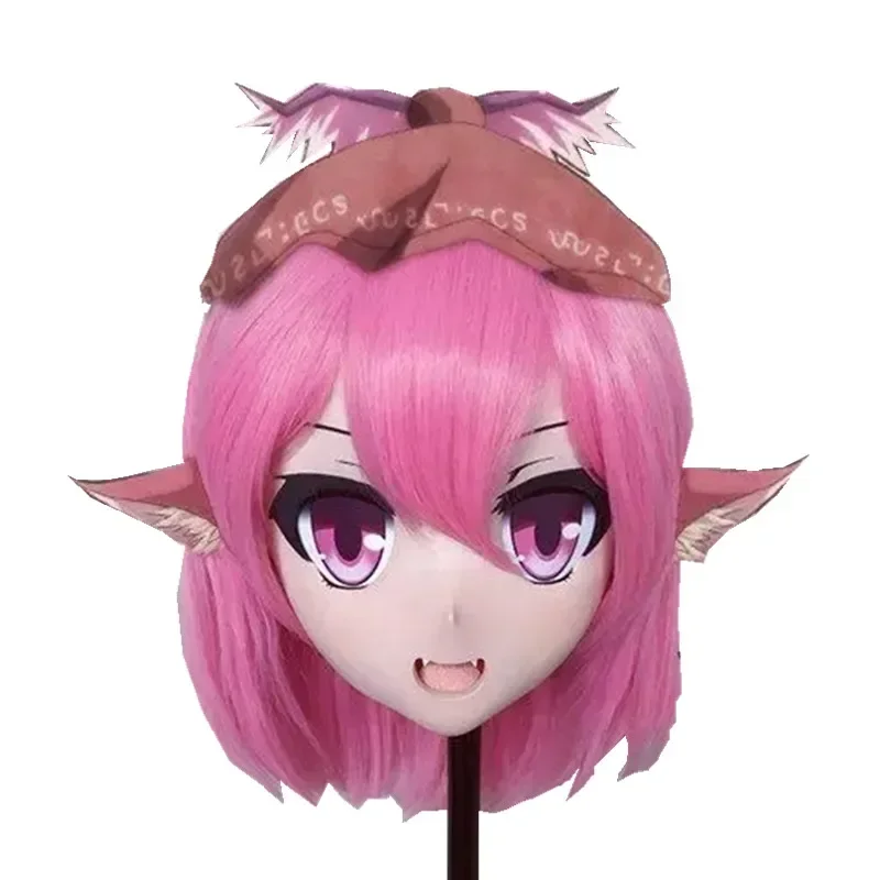 (Кролик 38) Полная голова Crossdressing BJD Кукла Маска Touhou Project Мультфильм Аниме Силикон