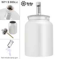 600ml stainless steel paint spray gun pot cup with 14 inch air inlet 12 inch screw thread connector for car automotive paints