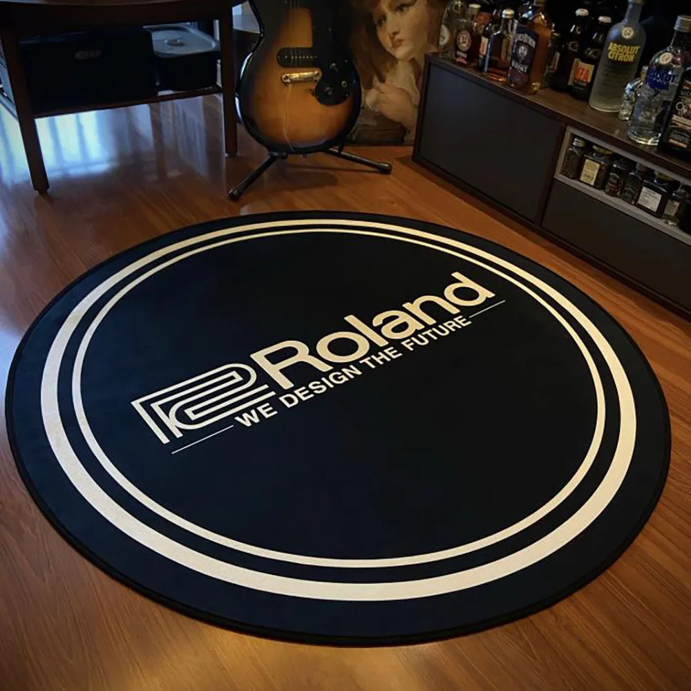 Fender Guitar Round Carpet for Living Room Home Design Non-slip Gaming Chair Large Area Rugs Bedroom Floor Mat Living Room Rugs