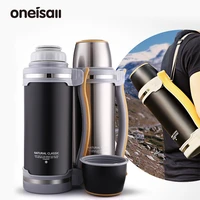 2l travel thermos kettle with handle insulated stainless steel vacuum flask cup thermal water bottle cool hot retention for car