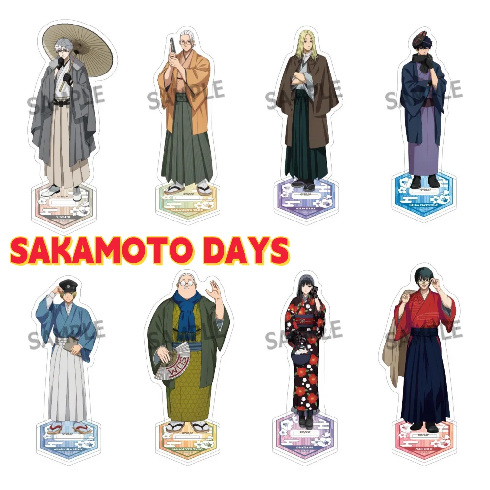 Фото Фигурка SAKAMOTO DAYS 15 см, акриловая подставка, версия с японским кимоно и зонтом, аниме-фигурка, настольное украшение, брелок, подарок для фанатов аниме №1