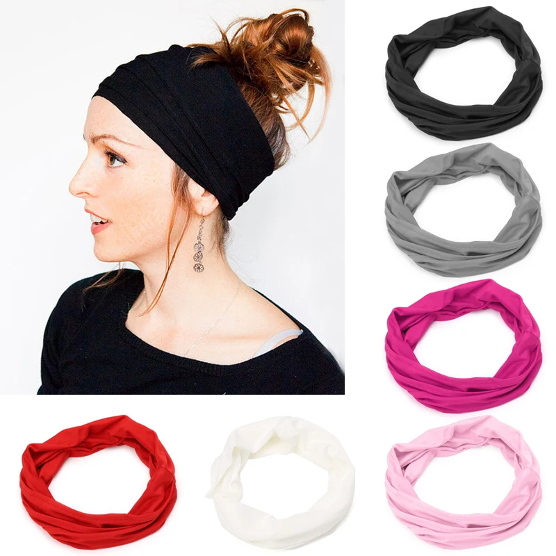 

Soft Women Elastic Stretch Running Wide Hairband for Head Wrap Yoga Headband Tur