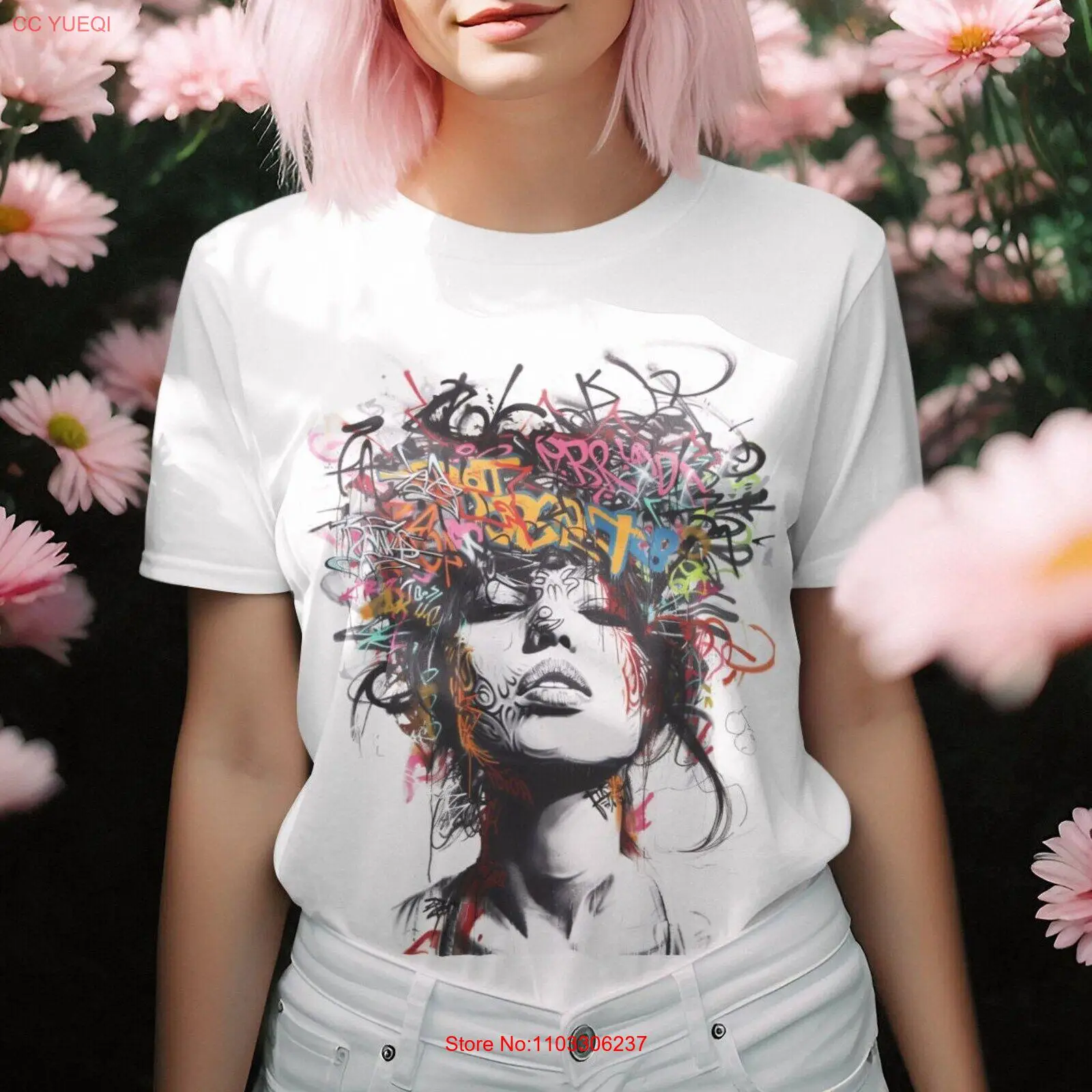 Футболка с граффити / Стиль Бэнкси Уличное искусство Искусство Феминистка